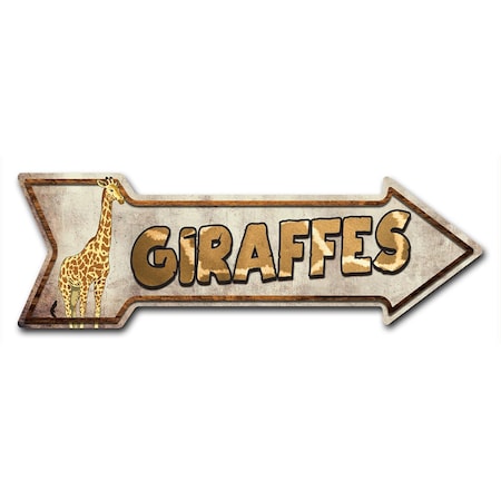 Signmission Giraffes Arrow Decal Funny Home Decor 30in Wide D-A-10-999845